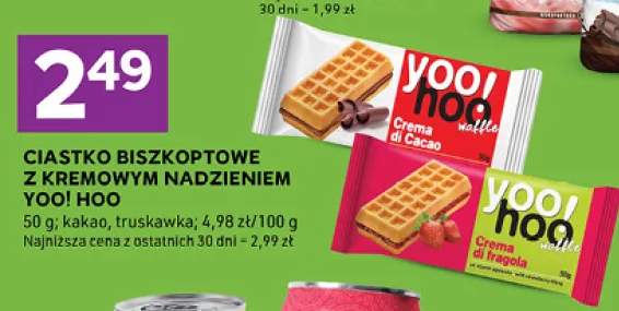 Ciastko biszkoptowe z kremowym nadzieniem Yoo! Hoo truskawkowe +1 wariant