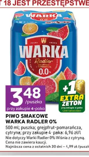 Piwo bezalkoholowe Warka Radler cytryna +1 wariant