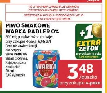 Piwo bezalkoholowe Warka Radler