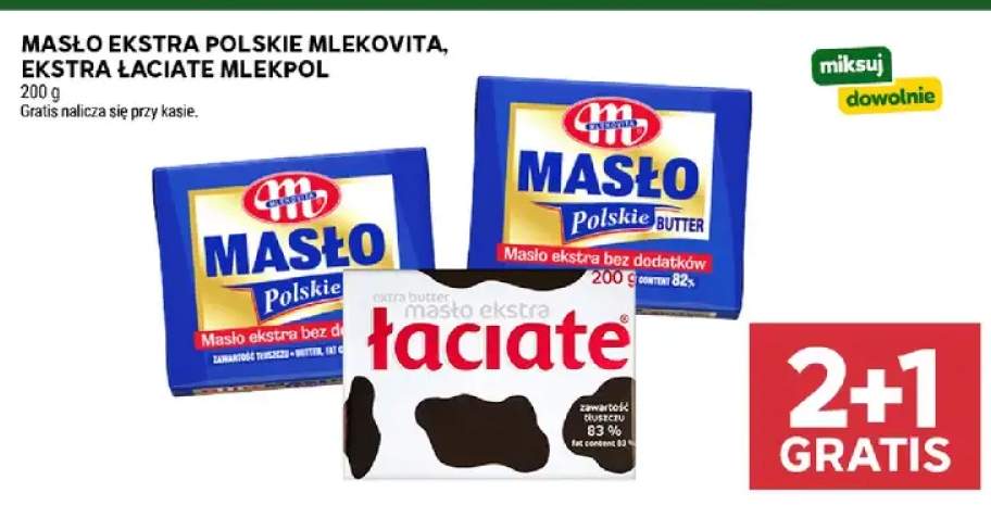 Masło Ekstra Łaciate Mlekpol +1 wariant