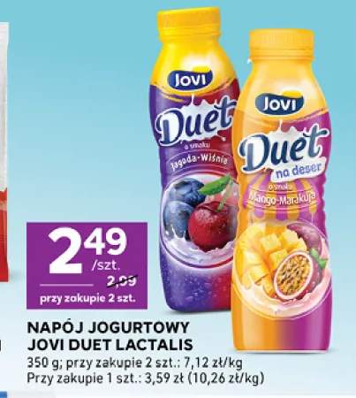 Napój jogurtowy Jovi Duet Jagoda-Wiśnia +1 wariant