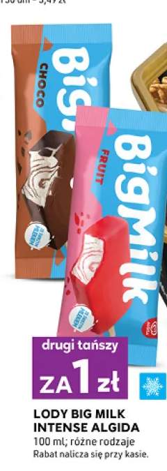 Lody Big Milk Intense Choco Algida +1 wariant