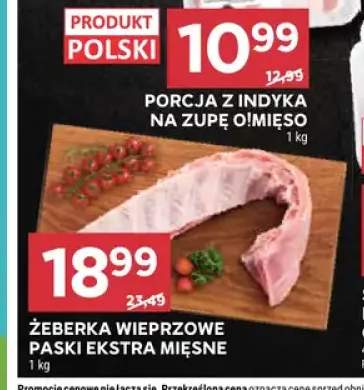 Żeberka wieprzowe paski ekstra mięsne