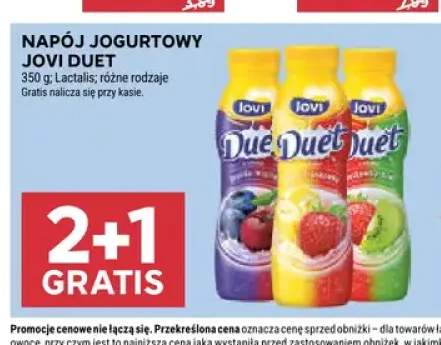 Napój jogurtowy Jovi Duet truskawka kiwi +1 wariant