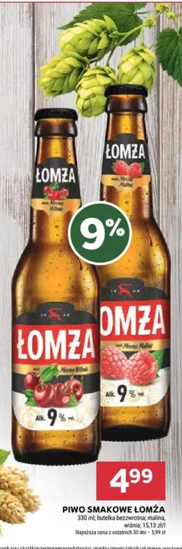 Piwo smakowe Łomża Malina +1 wariant