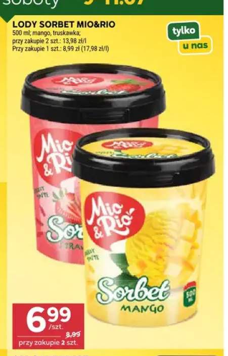 Lody sorbet mango Mio&Rio +1 wariant