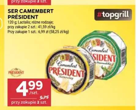 Ser camembert naturalny Président +1 wariant