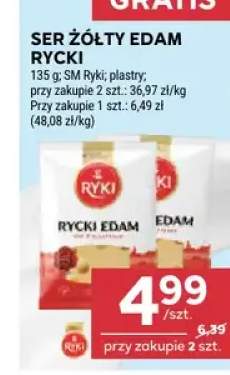 Ser żółty Edam Rycki plastry