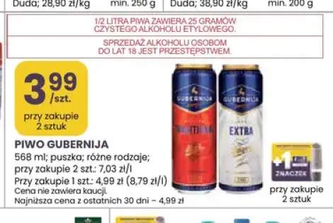 Piwo Gubernija Extra +1 wariant