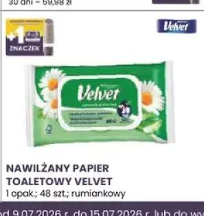 Nawilżany papier toaletowy Velvet rumiankowy