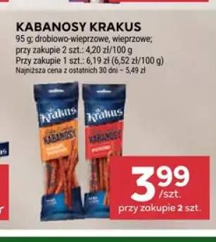 Kabanosy drobiowo-wieprzowe Krakus +1 wariant