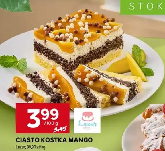 Ciasto Kostka Mango Lazurowa