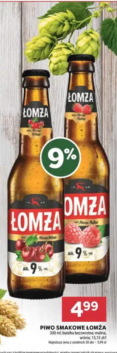 Piwo smakowe Łomża Malina +1 wariant