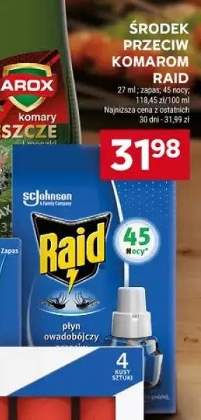Środek przeciw komarom Raid płyn owadobójczy