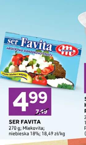 Ser Favita sałatkowo-kanapkowy tłusty Mlekovita
