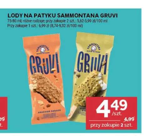 Lody na patyku Sammontana Gruvi Pistacchio
