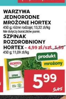 Warzywa jednorodne mrożone Hortex +1 wariant