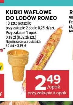 Kubki waflowe do lodów Romeo