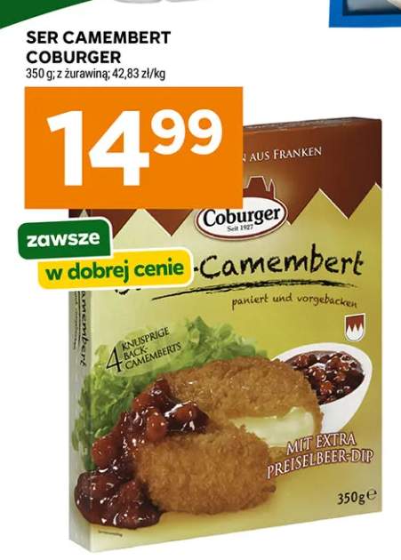 Ser Camembert do smażenia Coburger z żurawiną