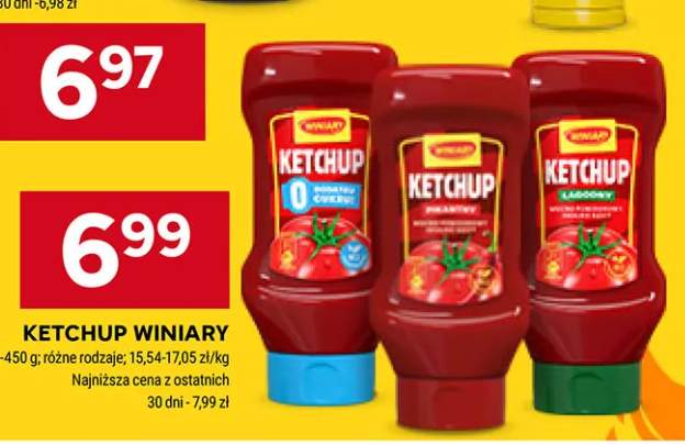 Ketchup 0% dodanego cukru Winiary +1 wariant
