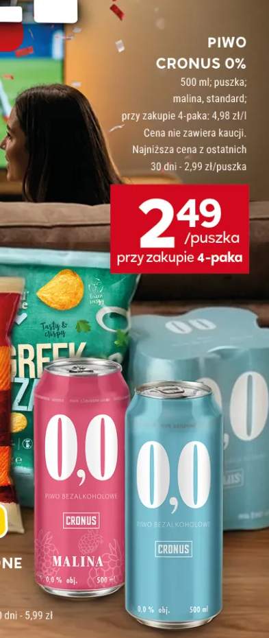 Piwo bezalkoholowe Cronus Malina +1 wariant