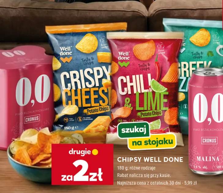 Chipsy ziemniaczane Well Done Crispy Cheese +2 warianty