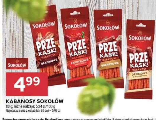 Kabanosy Sokołów Prze Kąsk! Bekonowe +3 warianty
