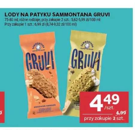 Lody na patyku Sammontana Gruvi Arachide Salate +1 wariant