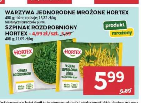 Warzywa jednorodne mrożone Hortex