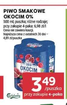 Piwo bezalkoholowe Okocim Malina z borówką