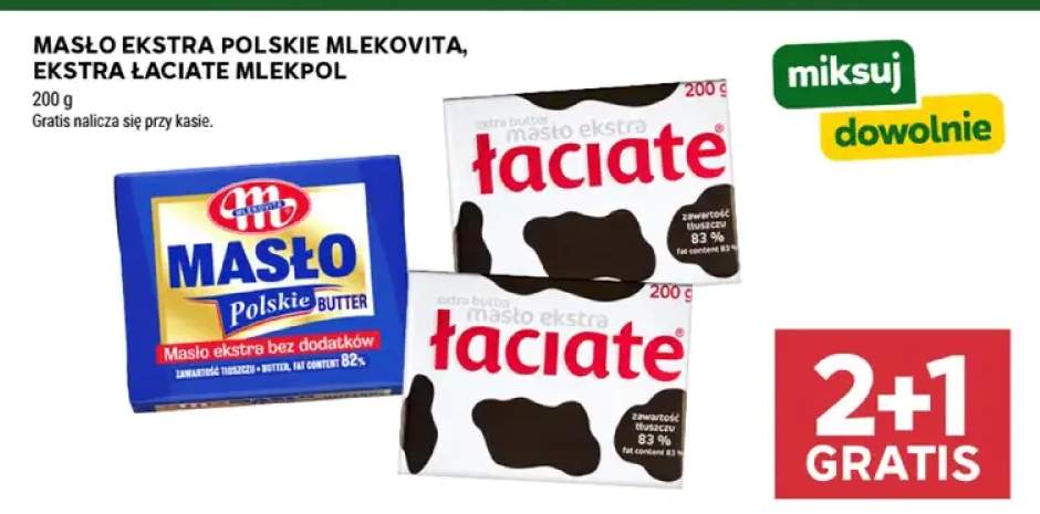 Masło ekstra Łaciate Mlekpol +1 wariant