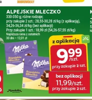 Alpejskie Mleczko Milka o smaku waniliowym