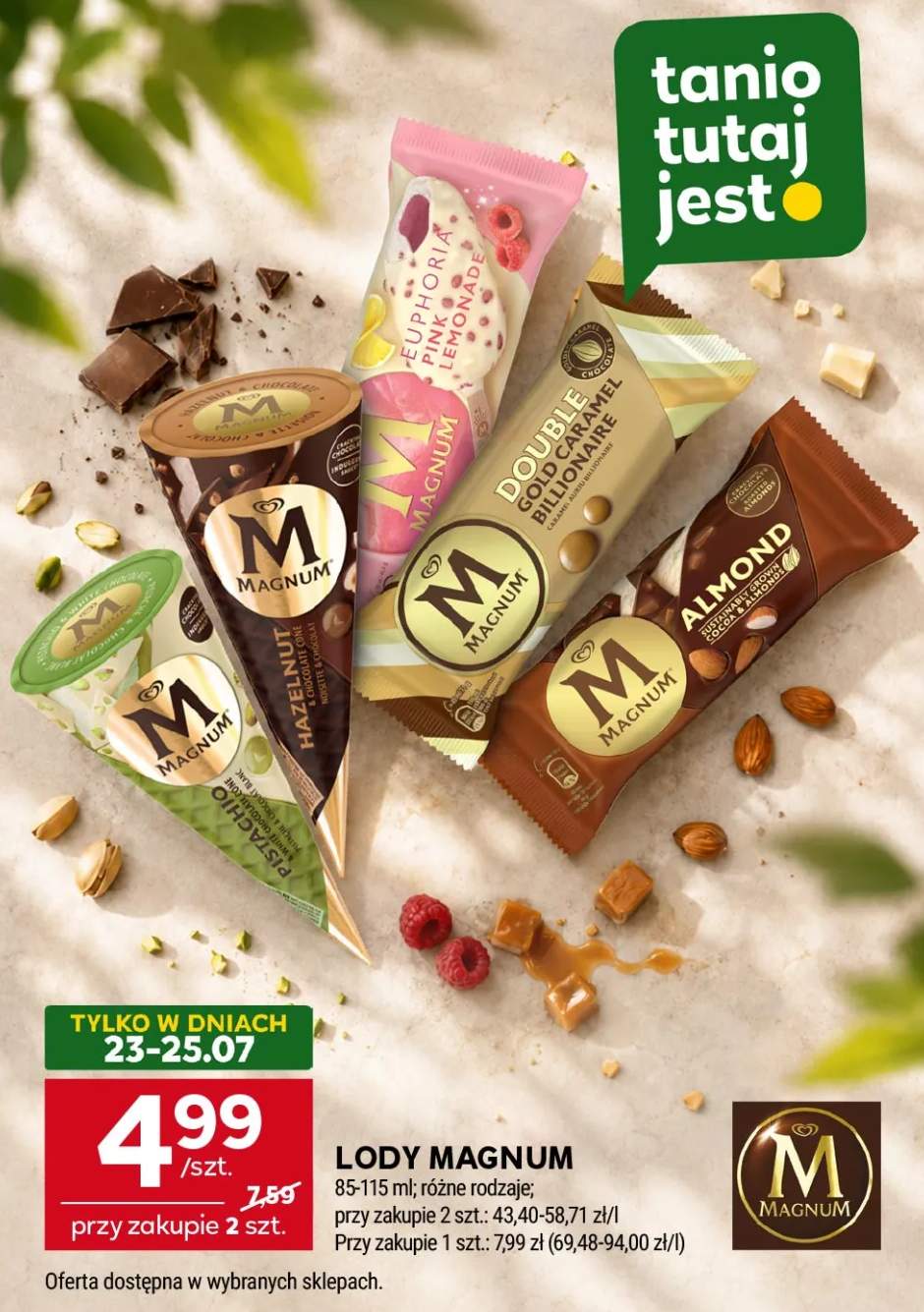 Lody Magnum Almond +3 warianty
