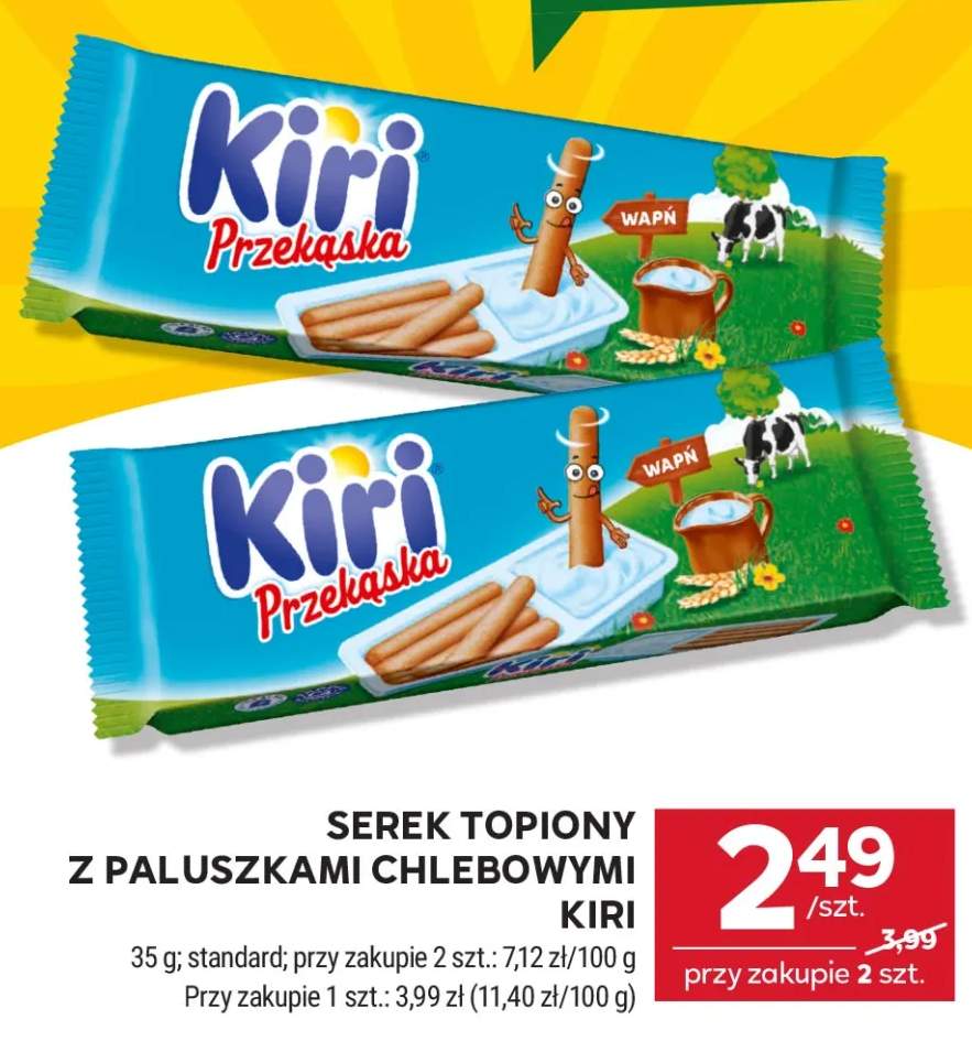 Serek topiony z paluszkami chlebowymi Kiri