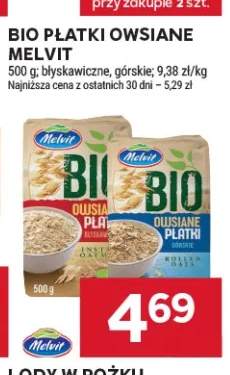 Bio płatki owsiane Melvit błyskawiczne