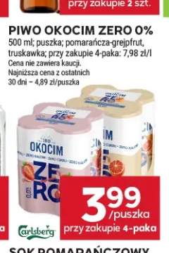 Piwo bezalkoholowe Okocim Zero pomarańcza-grejpfrut +1 wariant