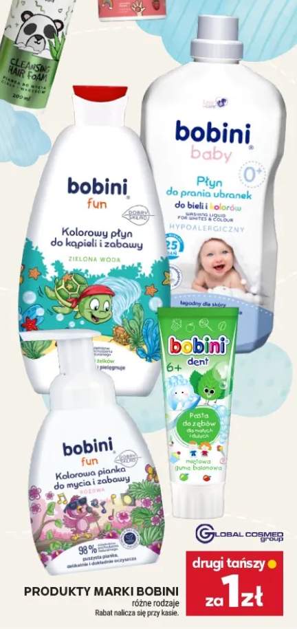 Płyn do kąpieli dla dzieci Bobini Fun Zielona Woda +3 warianty