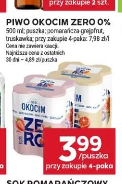 Piwo bezalkoholowe Okocim Zero pomarańcza-grejpfrut +1 wariant