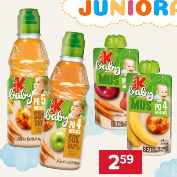 Sok Kubuś Baby jabłko banan marchew +3 warianty
