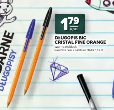 Długopis BIC Cristal Fine Orange czarny +1 wariant