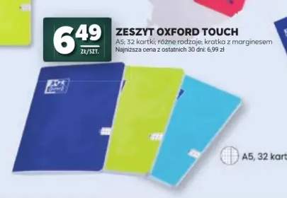 Zeszyt Oxford Touch A5 32 kartki kratka z marginesem