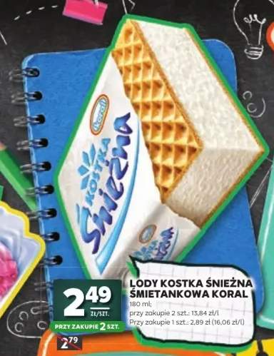 Lody Kostka Śnieżna śmietankowa Koral