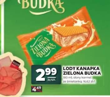 Lody kanapka Zielona Budka słony karmel ze śmietanką