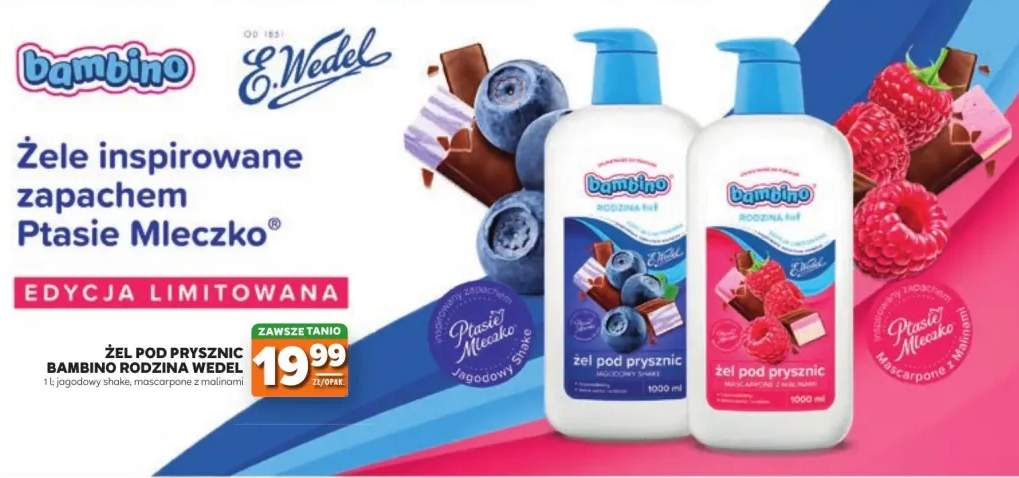 Żel pod prysznic Bambino Rodzina Wedel mascarpone z malinami
