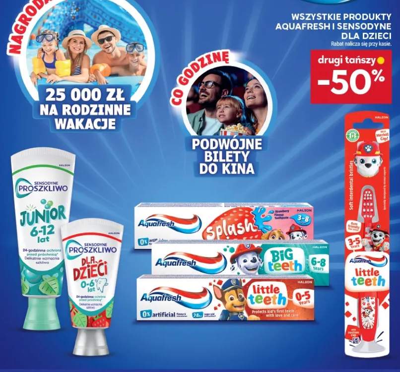 Pasta do zębów Aquafresh Splash 3-8 lat +6 wariantów