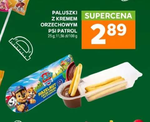 Paluszki z kremem orzechowym Psi Patrol