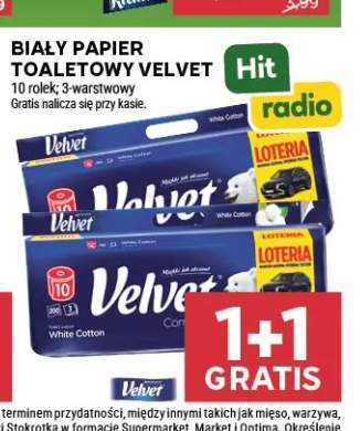 Biały papier toaletowy Velvet