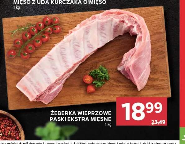 Żeberka wieprzowe paski ekstra mięsne