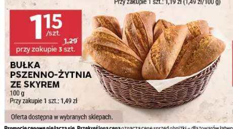 Bułka pszenno-żytnia ze skyrem