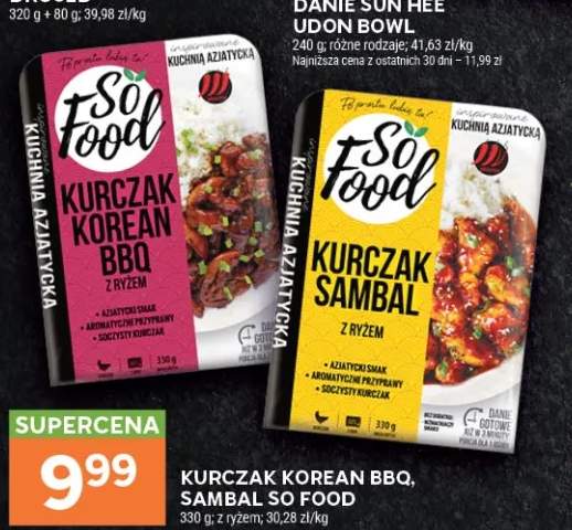 Kurczak Korean BBQ z ryżem So Food +1 wariant